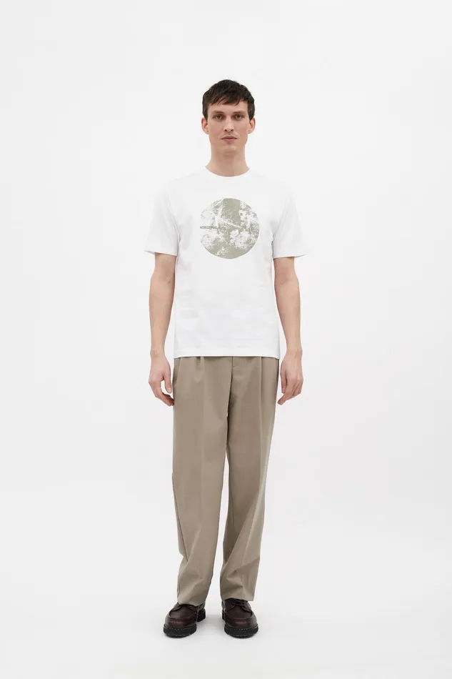 Men Norse Projects TShirts Johannes Organic Circle Print Tshirt White