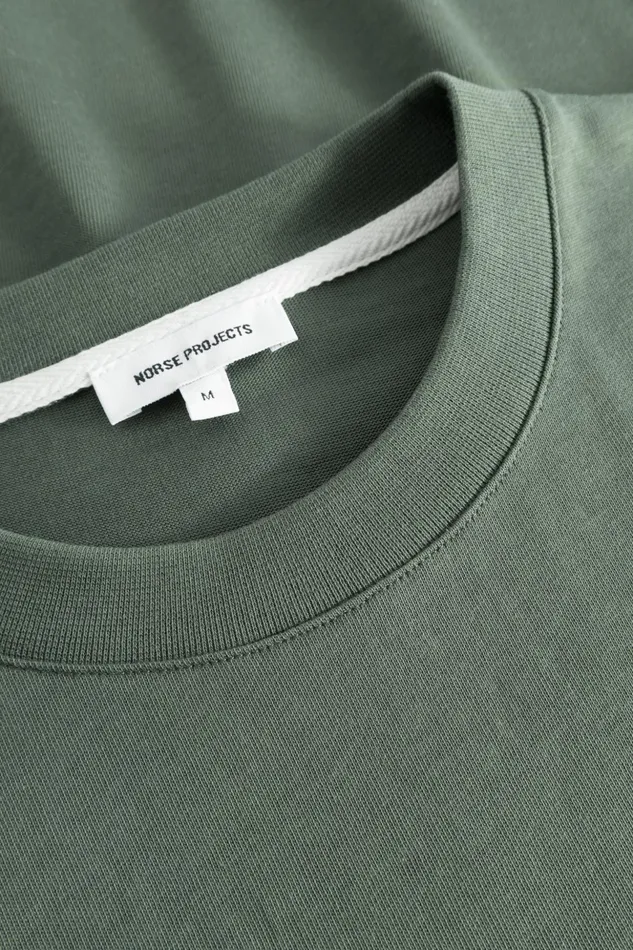 Men Norse Projects TShirts Simon Loose Organic Heavy Jersey Large N TShirt Spruce Green