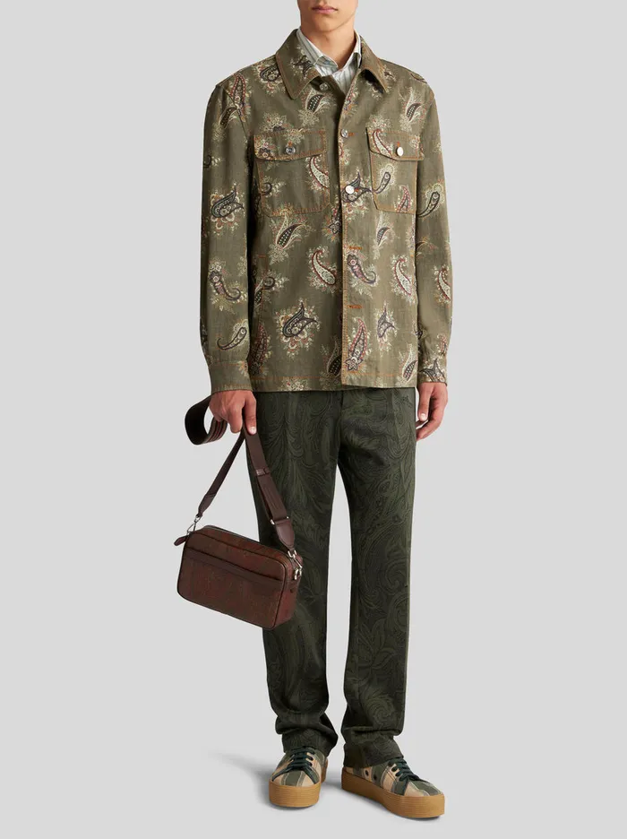 Men Paisley Cotton Jacquard Trousers Etro Trousers