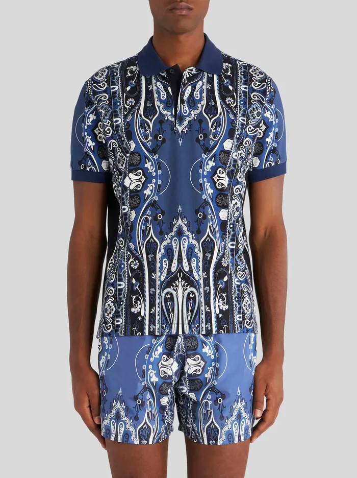 Men Paisley Print Polo Shirt Etro Polo Shirts