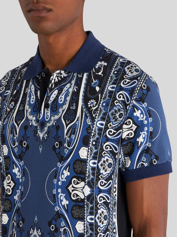 Men Paisley Print Polo Shirt Etro Polo Shirts