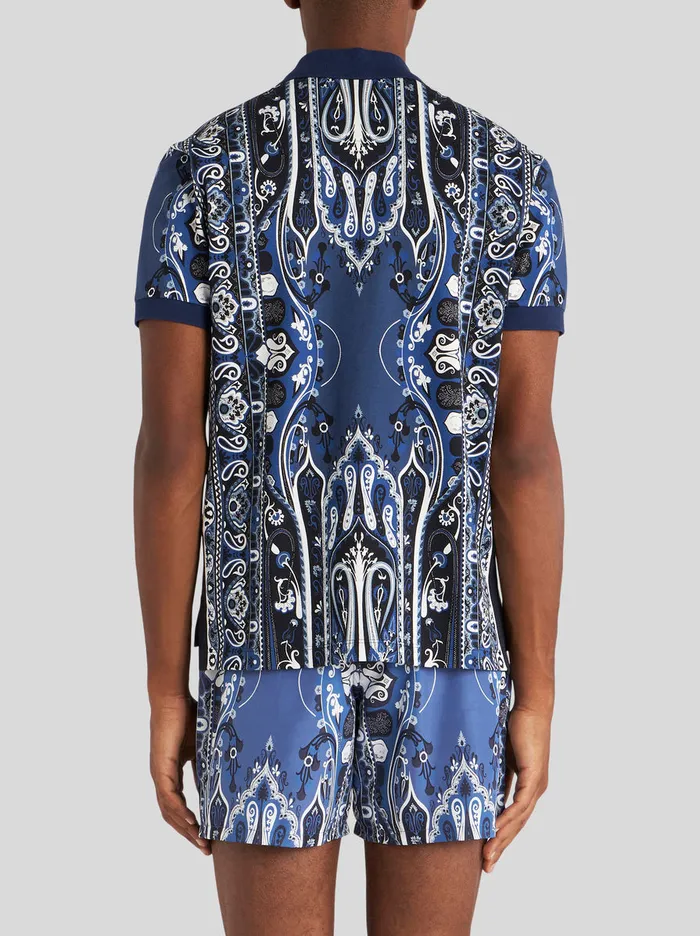 Men Paisley Print Polo Shirt Etro Polo Shirts
