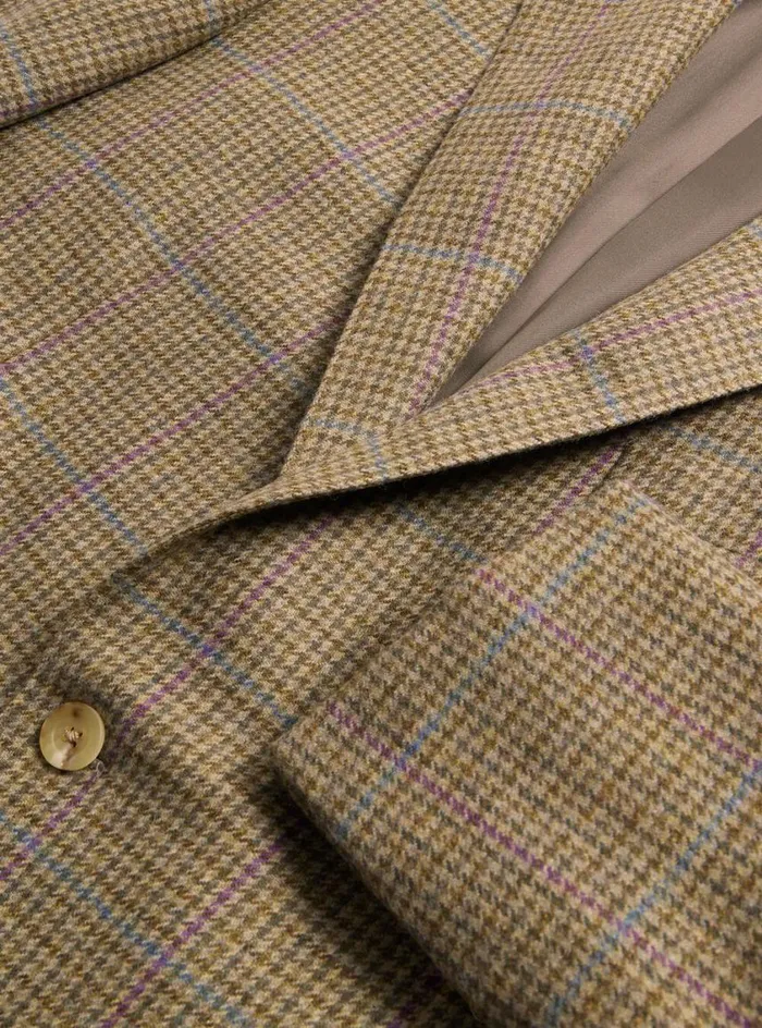 Men Paul Stuart Blazers and Jackets Wool Plaid Paul Jacket Olive