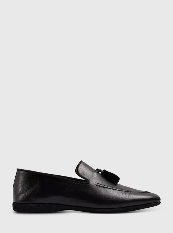 Men Paul Stuart Evening Hope Leather SlipOn Black