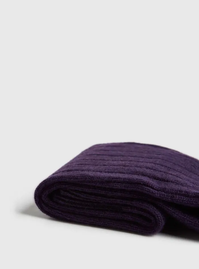 Men Paul Stuart Socks Cashmere Ribbed Sock Violet