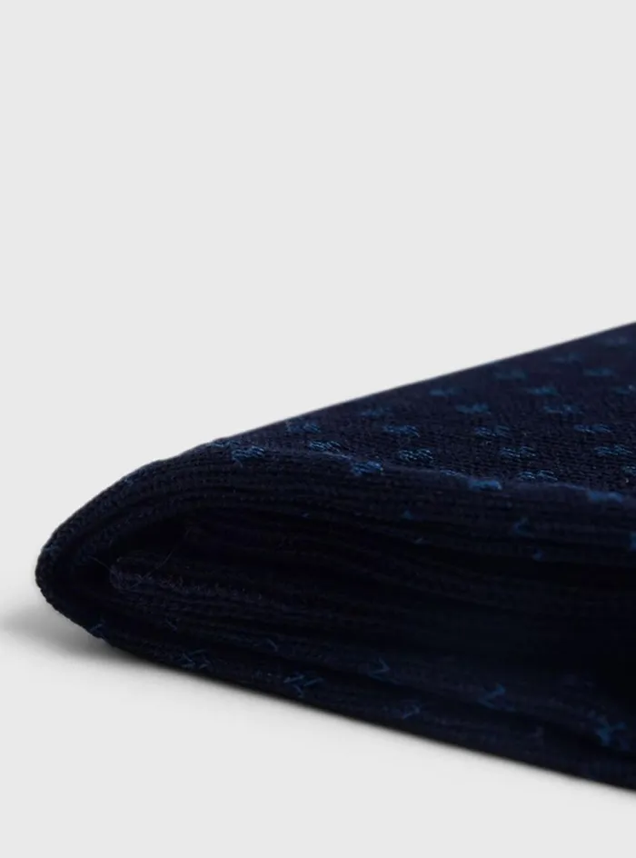 Men Paul Stuart Socks Cotton Jacquard Sock Navy