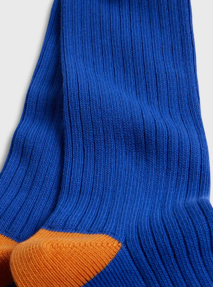 Men Paul Stuart Socks Cotton Ribbed Sport Sock Royal Blue
