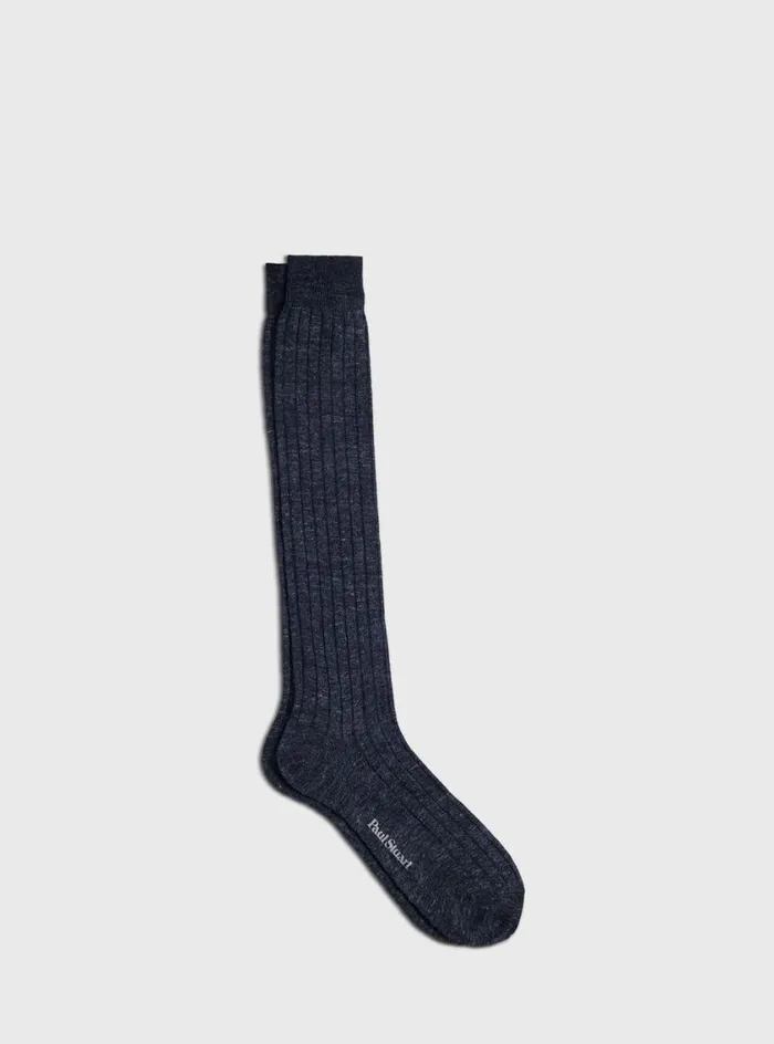 Men Paul Stuart Socks Linen Mlange Sock Charcoal