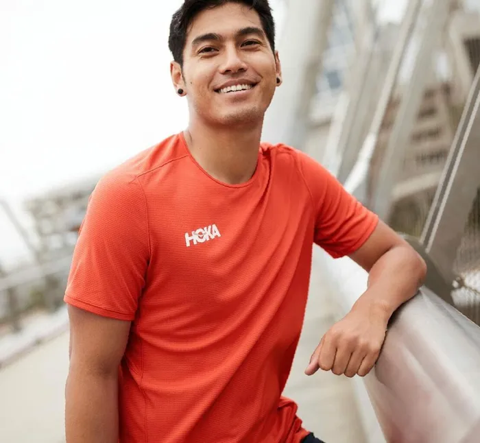 Men Performance Short Sleeve Fiesta HOKA ONE ONE Tops