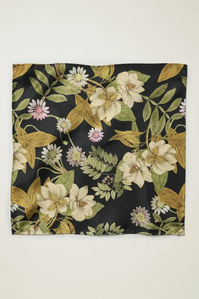 Men Premium Pocket Square Black Enchanted Floral Bonobos Ties and Pocket Squares