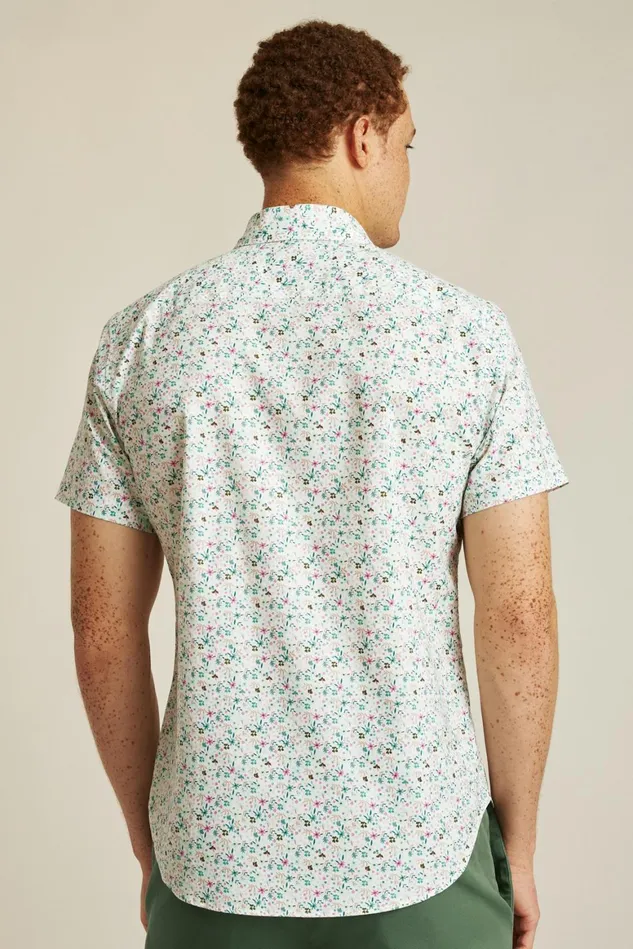Men Riviera Short Sleeve Shirt Beach Glass Floral Fest Bonobos Casual Shirts