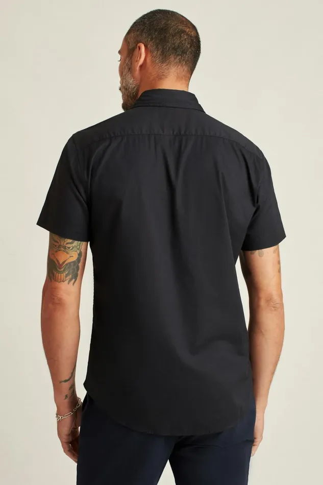 Men Riviera Short Sleeve Shirt Solid Jet Black Bonobos Casual Shirts