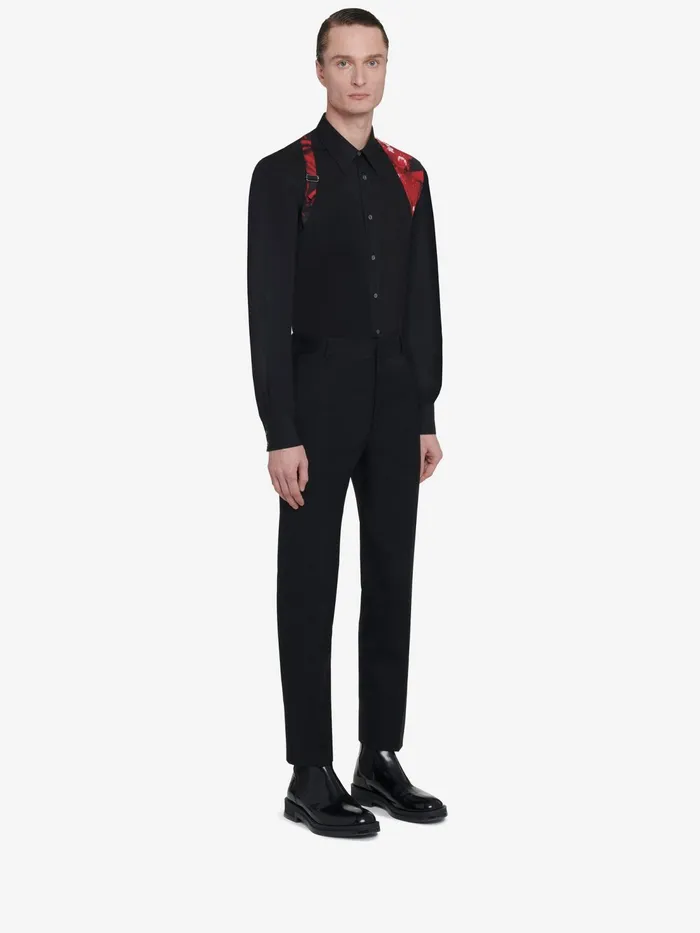 Men Shirts Alexander McQueen Wax Flower Harness Shirt Black