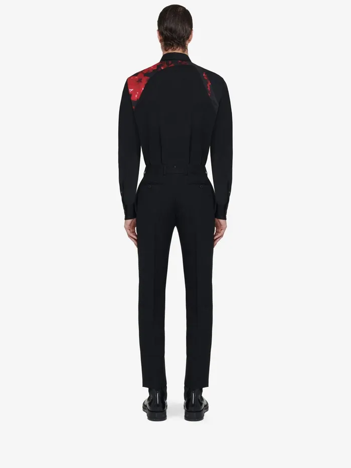 Men Shirts Alexander McQueen Wax Flower Harness Shirt Black