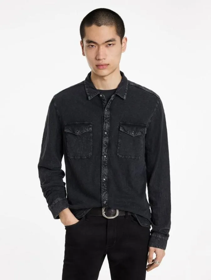 Men Shirts John Varvatos ARVON WESTERN SHIRT Charcoal