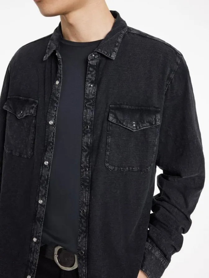Men Shirts John Varvatos ARVON WESTERN SHIRT Charcoal