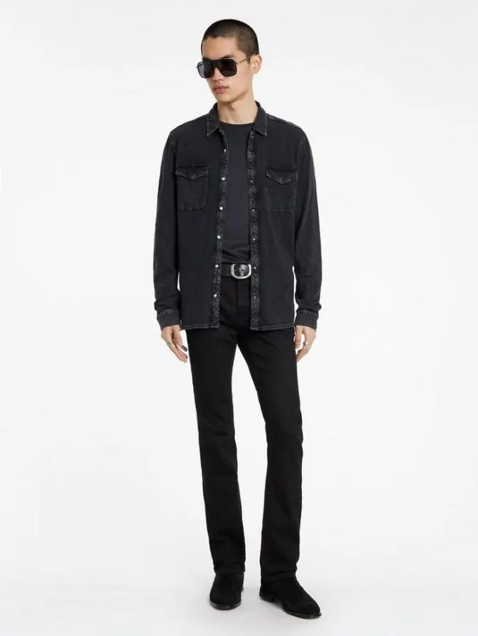 Men Shirts John Varvatos ARVON WESTERN SHIRT Charcoal