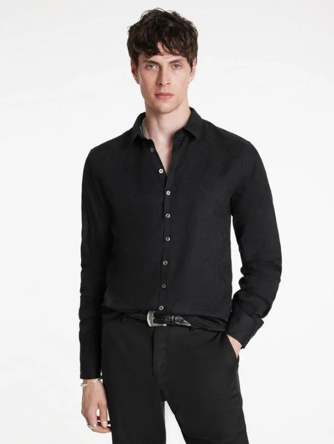 Men Shirts John Varvatos BUCKS SHIRT Black