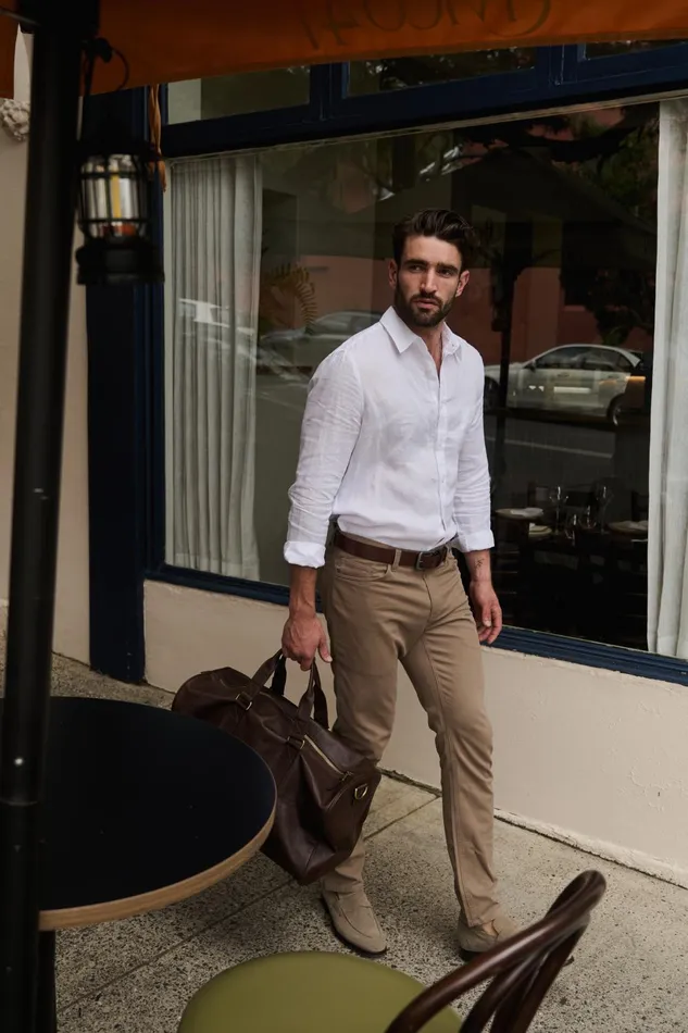 Men Sportscraft Pants Tapered Bedford Jean Fatigue