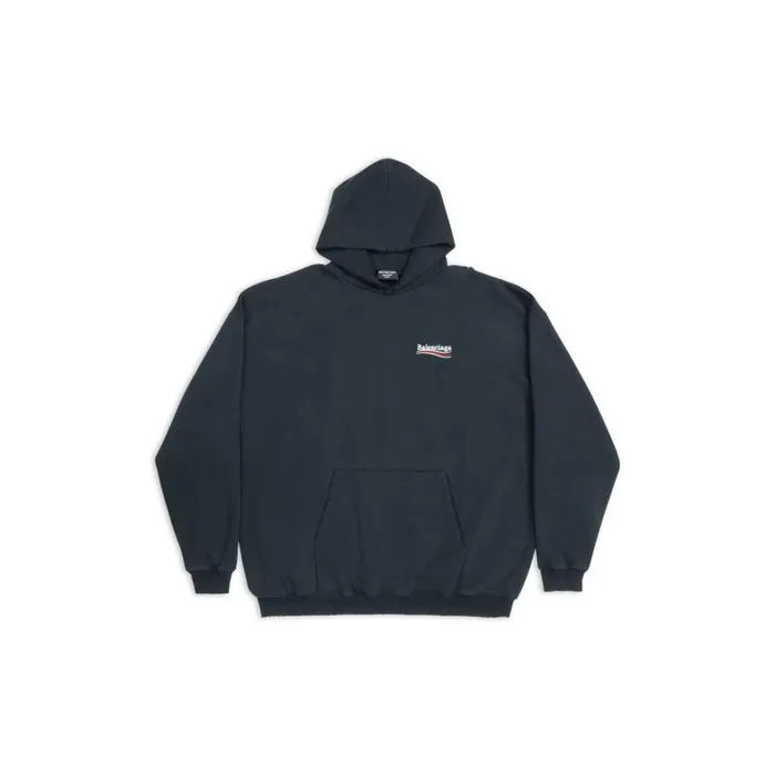 Men Sweatshirts and Hoodies Balenciaga Political Campaign Hoodie Large Fit In Black