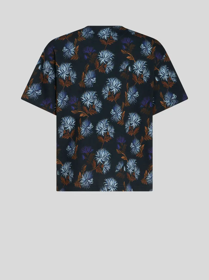 Men TShirt With Dahlias AllOver Etro TShirts