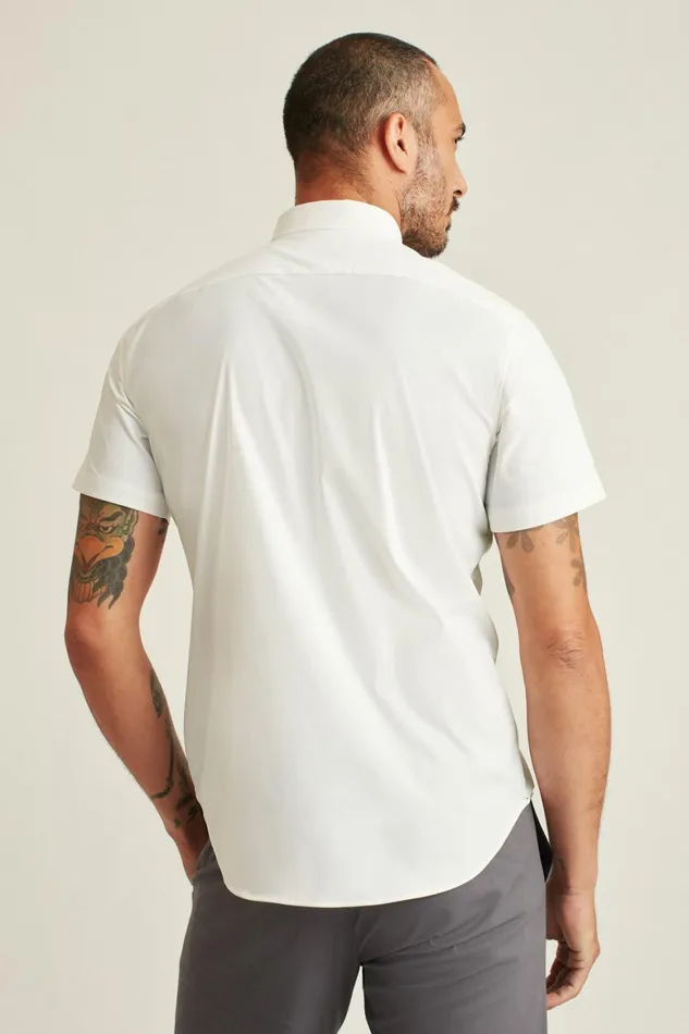 Men Tech Short Sleeve Shirt White Bonobos Short Sleeve Shirts