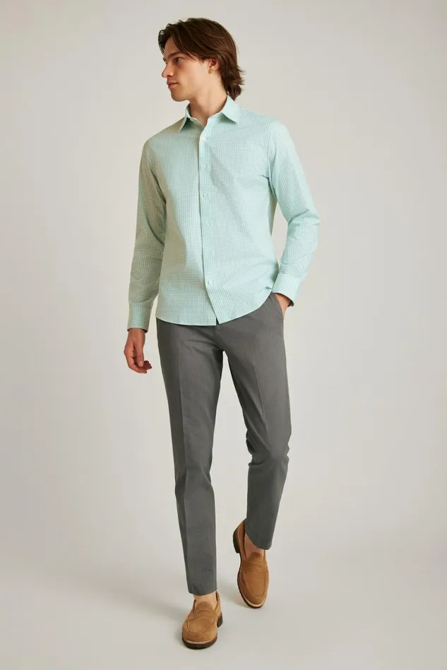 Men The Desk To Dinner Shirt Aqua Mini Windowpane Bonobos Business Casual Shirts