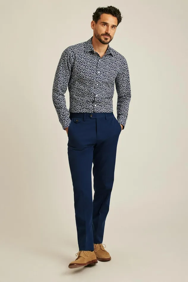 Men The Desk To Dinner Shirt Navy Bernard Floral Bonobos Business Casual Shirts
