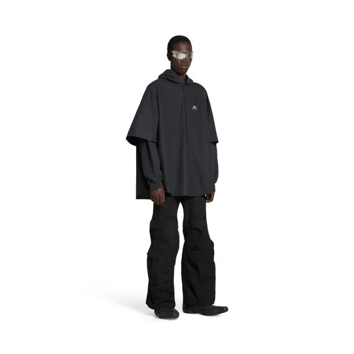 Men Tops and Shirts Balenciaga Unity Sports Icon Patched Shirt Large Fit In Black