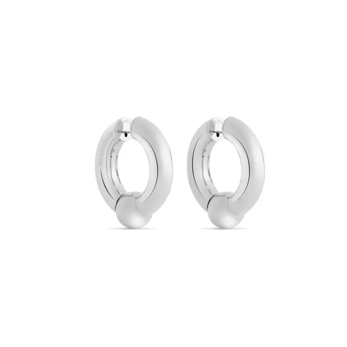 MenWomen Jewellery Balenciaga Mega Earrings In Silver