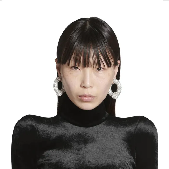 MenWomen Jewellery Balenciaga Mega Earrings In Silver