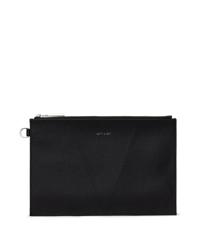 MensWomen Taika Vegan Pouch Wallet 8211 Purity Black Matt and Nat Wallets