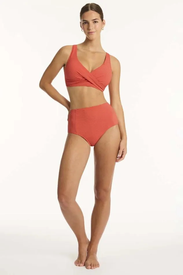 Messina Cross Front Multifit Bra Messina Flame Women Sea Level Tops