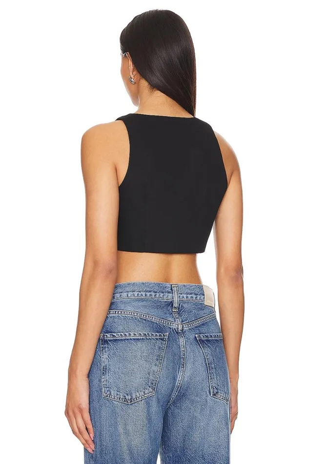 Miley Crop Vest Black Women Lovers and Friends Tops