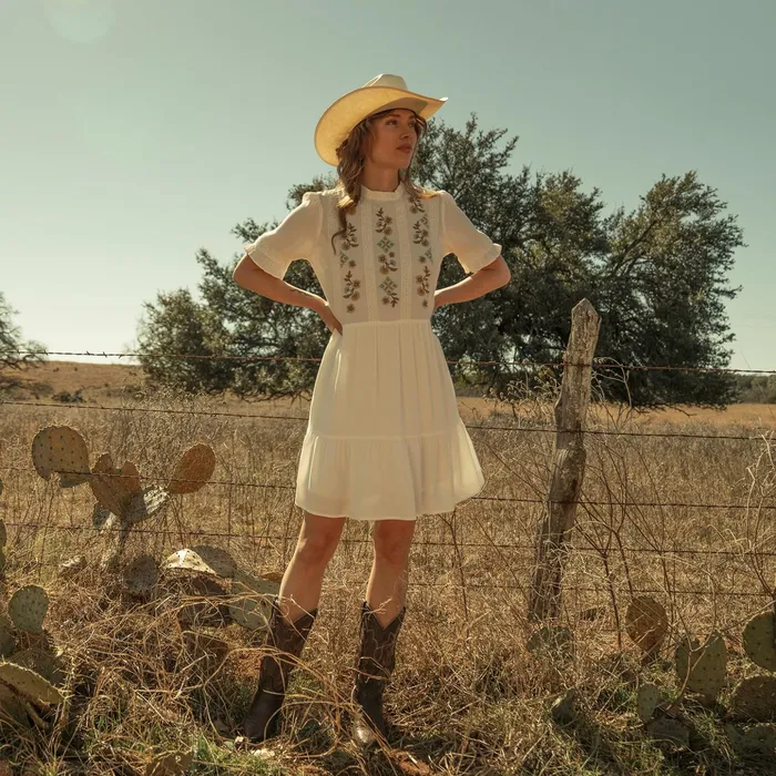 Mini Women Stetson Flat Weave Dress White