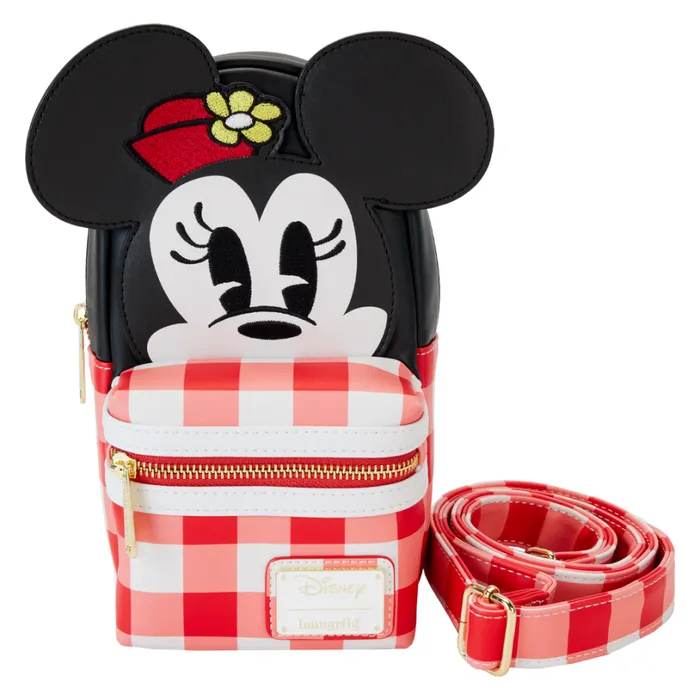 Minnie Mouse Picnic Blanket Cup Holder Crossbody Bag Unisex Loungefly Crossbody Bags