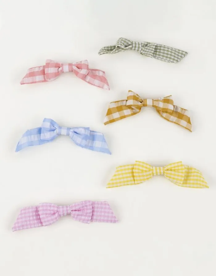 Monsoon 6Pack Meri Meri Gingham Hair Bows Children Girls039 Hair Accessories Monsoon 6Pack Meri Meri Gingham Hair Bows Children Girls039 Hair Accessories