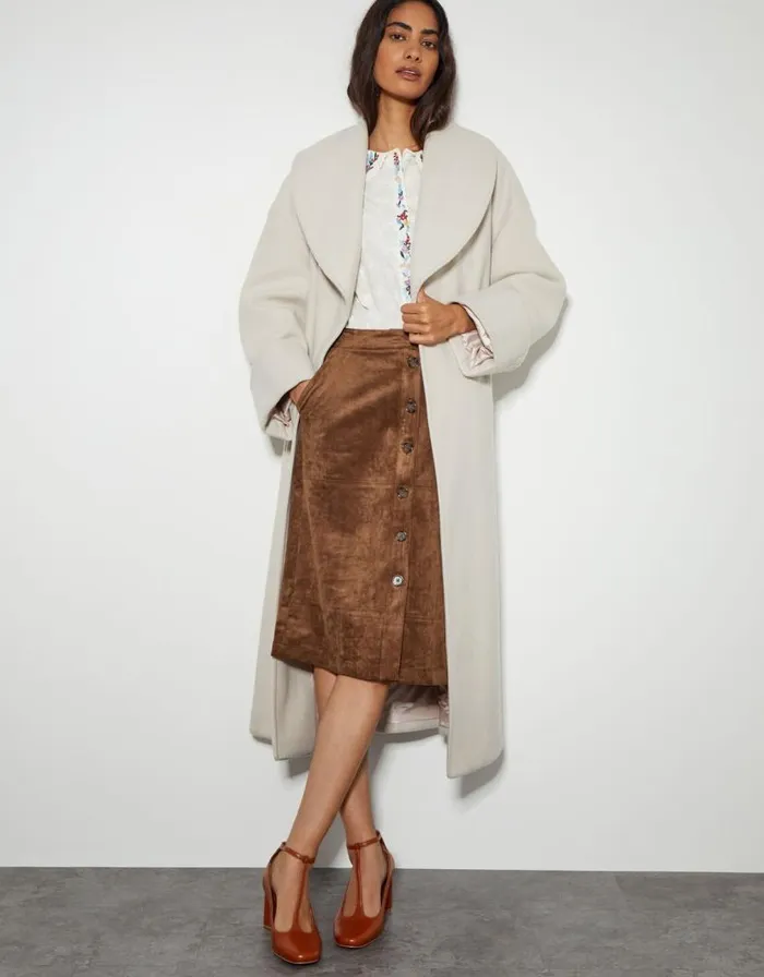 Monsoon Amber Suedette Pencil Skirt Brown Women Casualwear Monsoon Amber Suedette Pencil Skirt Brown Women Casualwear
