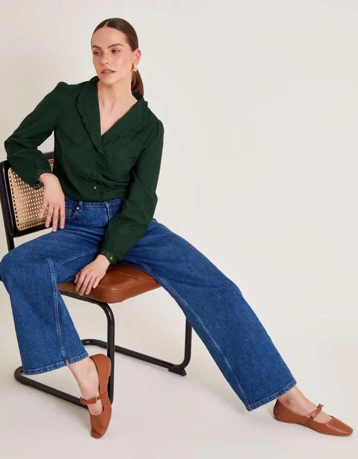 Monsoon Cora Embroidered Shirt Green Women Casualwear Monsoon Cora Embroidered Shirt Green Women Casualwear