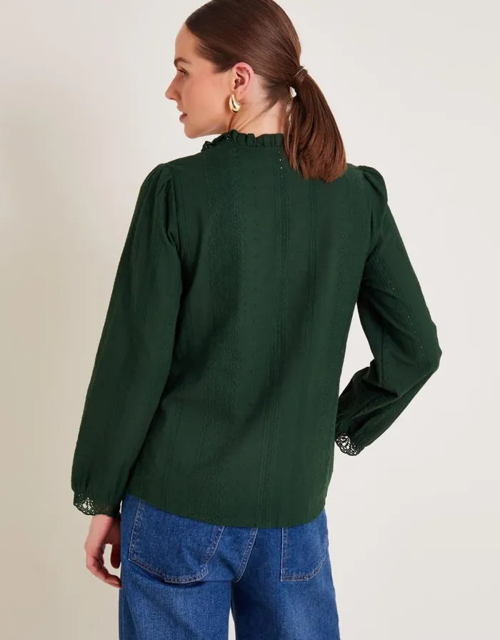 Monsoon Cora Embroidered Shirt Green Women Casualwear Monsoon Cora Embroidered Shirt Green Women Casualwear