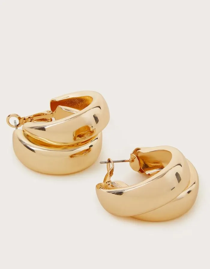 Monsoon Crossover Hoop Earrings Women Jewellery and Hair Monsoon Crossover Hoop Earrings Women Jewellery and Hair
