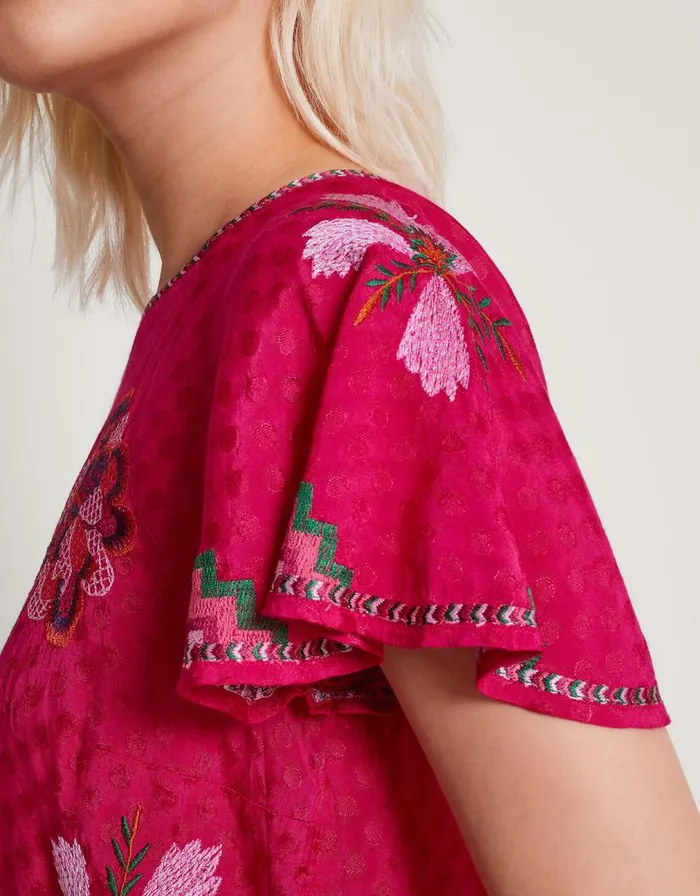 Monsoon Everly Embroidered Blouse Pink Women Tops and Blouses Monsoon Everly Embroidered Blouse Pink Women Tops and Blouses