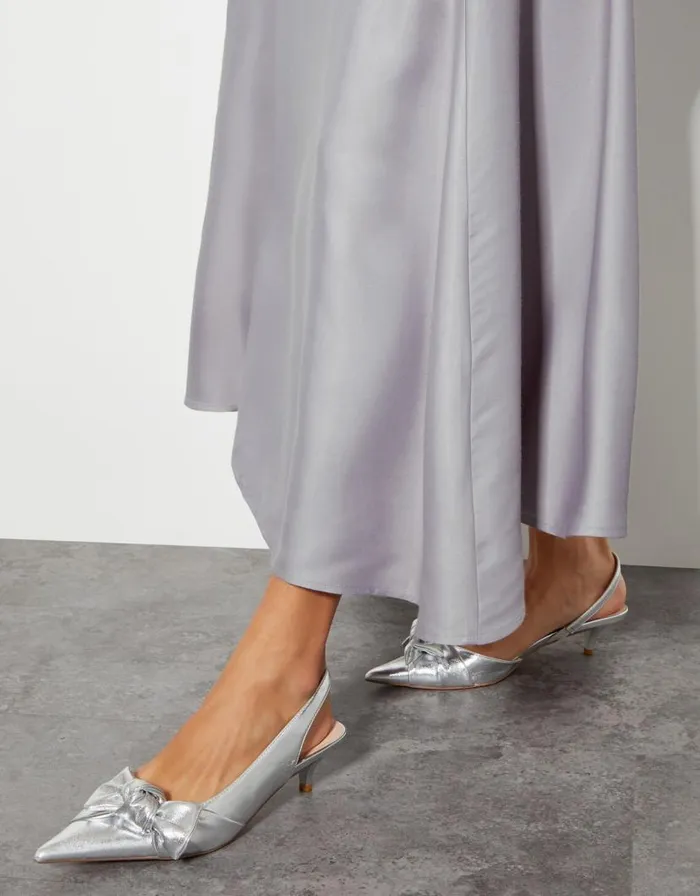 Monsoon Fran Flared Satin Skirt Silver Women Skirts Monsoon Fran Flared Satin Skirt Silver Women Skirts