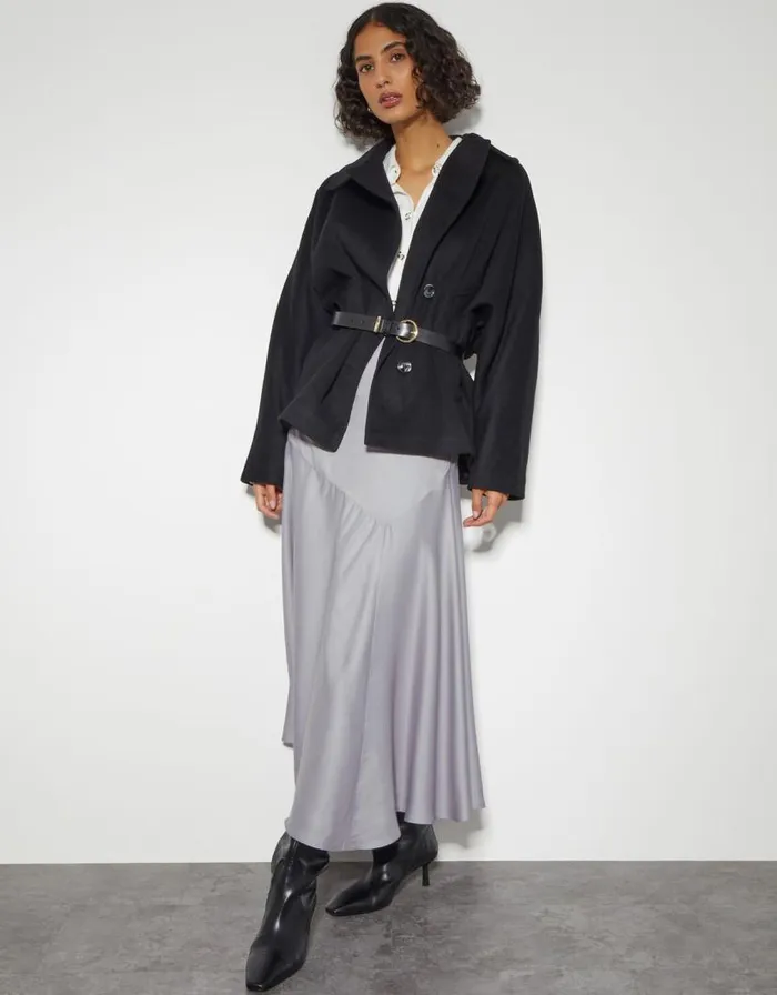 Monsoon Fran Flared Satin Skirt Silver Women Skirts Monsoon Fran Flared Satin Skirt Silver Women Skirts