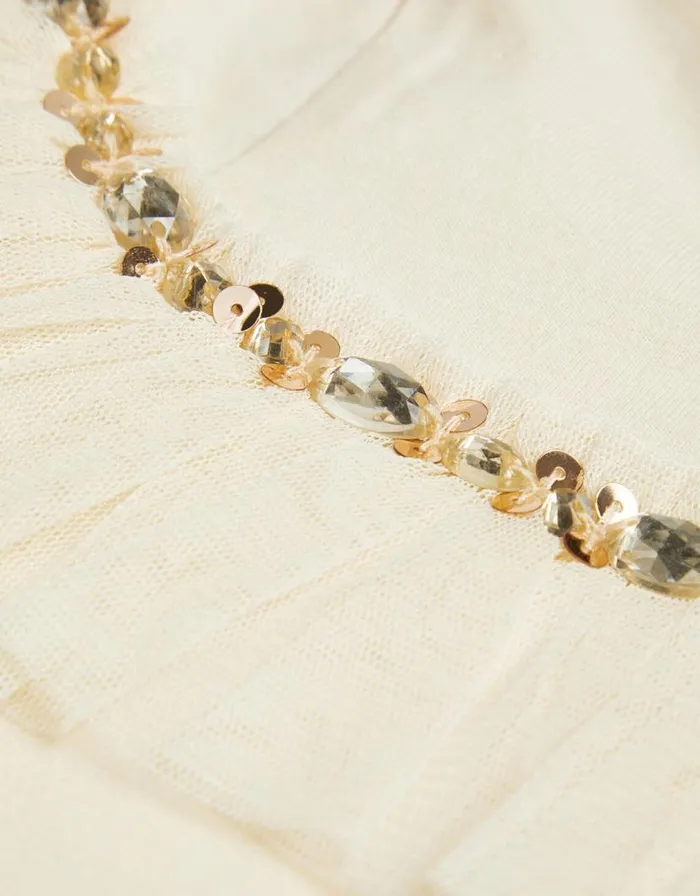 Monsoon Jewel Yoke TShirt Ivory Children Tops and Tshirts Monsoon Jewel Yoke TShirt Ivory Children Tops and Tshirts