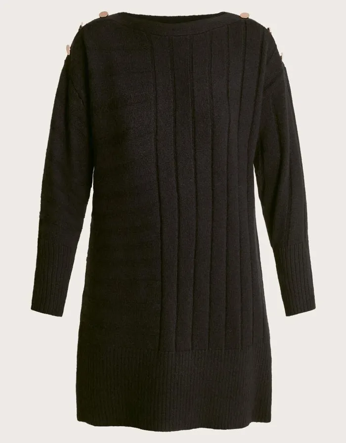 Monsoon Jo Mini Jumper Dress Black Women Knitwear Monsoon Jo Mini Jumper Dress Black Women Knitwear
