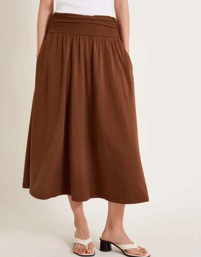 Monsoon Jourdana Jersey Midi Skirt Brown Women Casualwear Monsoon Jourdana Jersey Midi Skirt Brown Women Casualwear