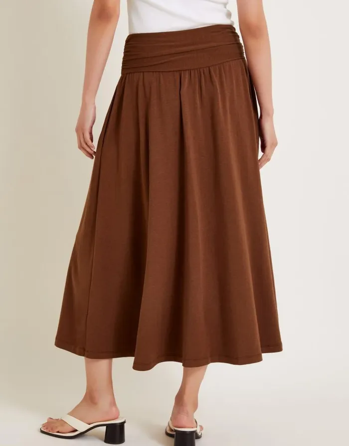 Monsoon Jourdana Jersey Midi Skirt Brown Women Casualwear Monsoon Jourdana Jersey Midi Skirt Brown Women Casualwear