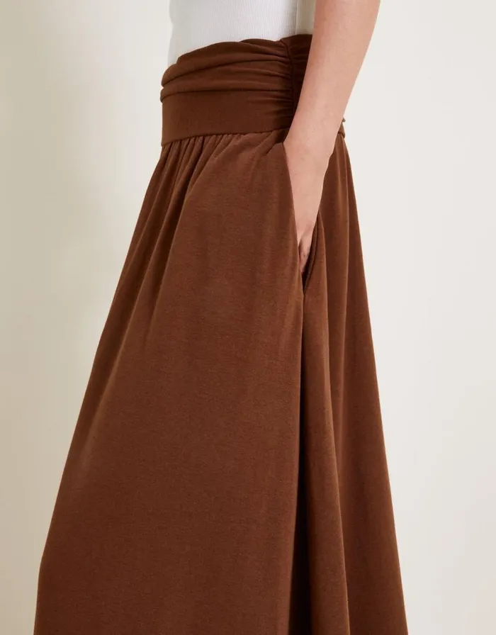 Monsoon Jourdana Jersey Midi Skirt Brown Women Casualwear Monsoon Jourdana Jersey Midi Skirt Brown Women Casualwear