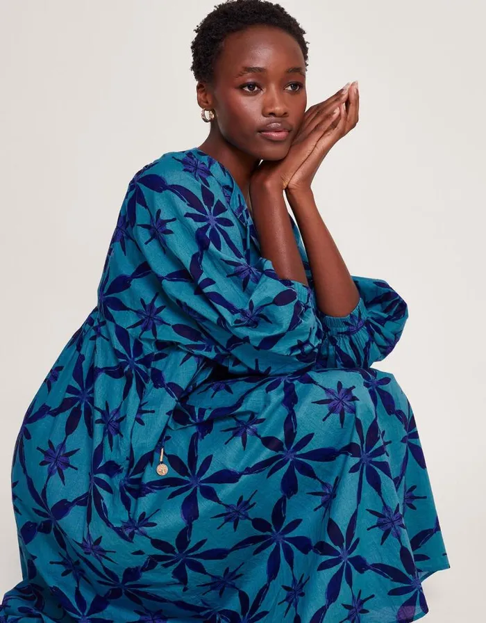 Monsoon La Galeria Elefante Smock Dress Blue Women Day Dresses Monsoon La Galeria Elefante Smock Dress Blue Women Day Dresses